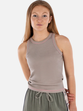 Jetty Iris Micro Rib Tank - Warm Grey