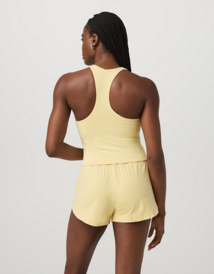 Vuori Halo Performance Crop Tank 2.0 - Lemon Snap Hthr