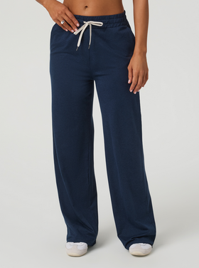 Vuori Halo Essential Wideleg Short - Blue Coast Heather