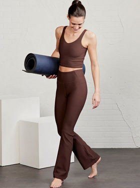 Tasc Sculptive Rib Pant - Mocha