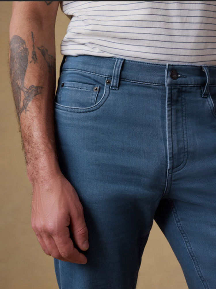 Faherty Stretch Terry 5 Pocket- Pacific Tides