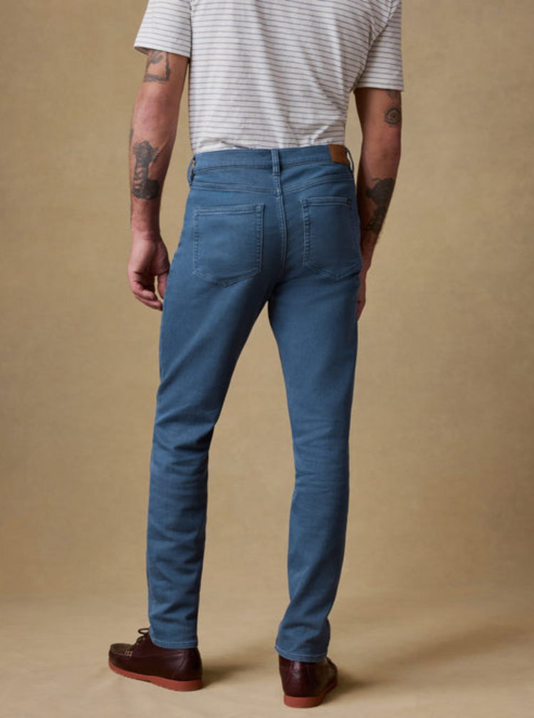 Faherty Stretch Terry 5 Pocket- Pacific Tides