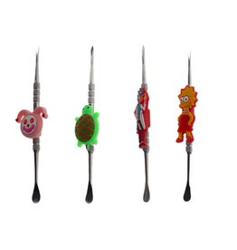 Unbranded 4 IN METAL DABBER W/SILICONE CHARACTER ASSORTED FACE - #1336