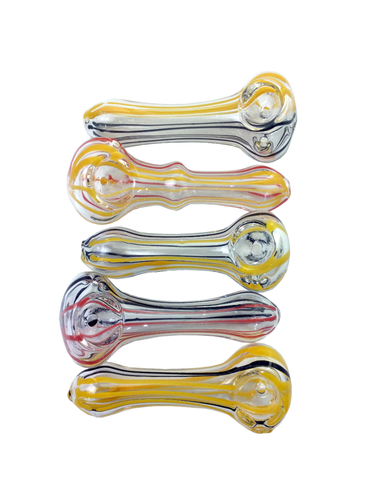 4 INCH SOLID COLOR STRIPES HAND PIPE - #1537