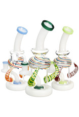 Milk Glass Wrapped Spiral Horns Rig | 8" | 14mm F - #1797