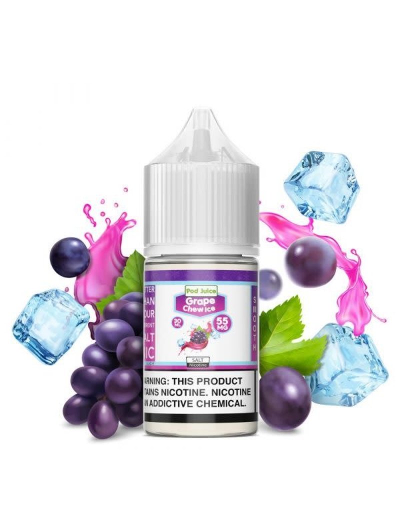 Pod Juice Pod Juice Nicotine Salt E-Liquid 30ML - Grape Chew Ice 55mg