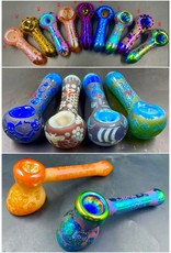 Ceramic Style Glass Etched Hand Pipe - #2266