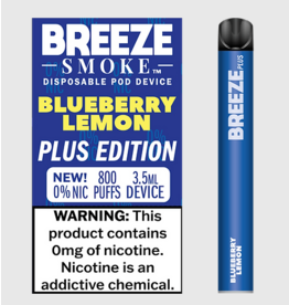Breeze Plus Disposable 0% Nic  - Blueberry Lemon