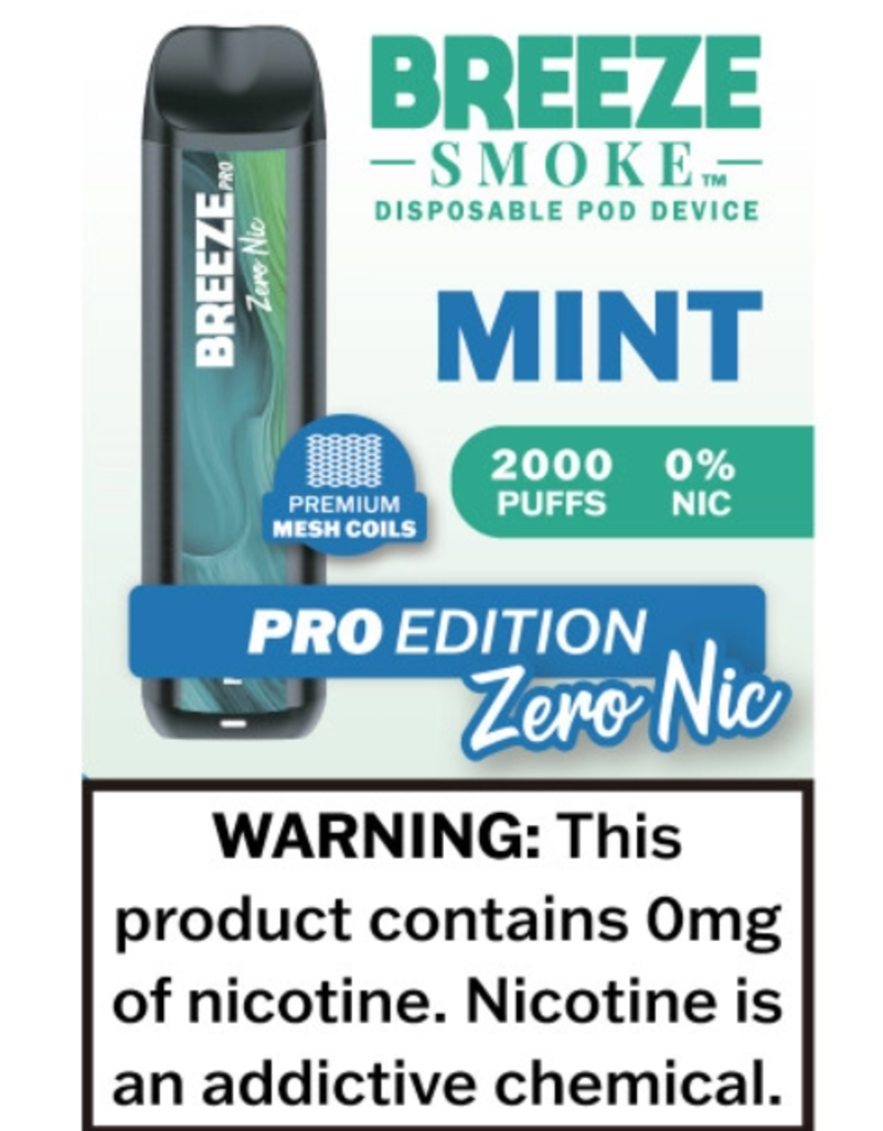 Breeze Pro Breeze Pro 0% Nicotine Disposable Vape - Mint