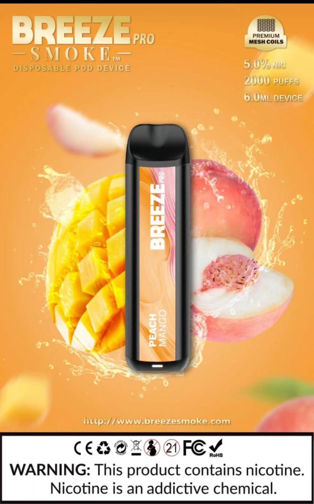 Breeze Pro Breeze Pro Disposable Vape Peach Mango Rise Smoke Shop