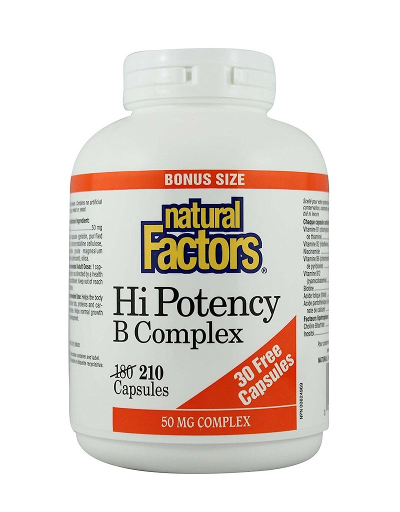 Natural Factors CANADIAN - Vitamin B - Hi Potency B Complex 50mg (210 caps)