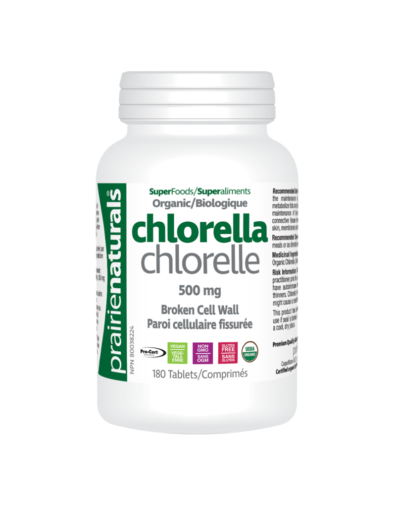 CANADIAN - Chlorella - Organic 500mg (180 tabs)