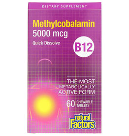 Natural Factors Vitamin B12 - Methylcobalamin 5000mcg (60 tabs)