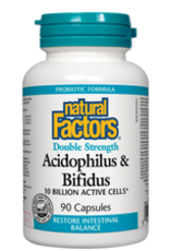 Natural Factors Probiotics - Double Strength Acidophilus & Bifidus - 10 Billion CFU (180 caps)