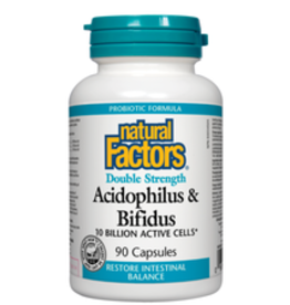 Natural Factors Probiotics - Double Strength Acidophilus & Bifidus - 10 Billion CFU (180 caps)