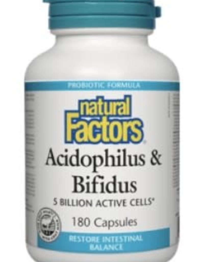Natural Factors Probiotics - Acidophilus & Bifidus - 5 Million CFU (180 caps)