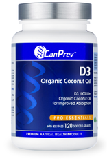 CanPrev Vitamin D - D3 1000IU in Organic Coconut Oil (120 softgels)