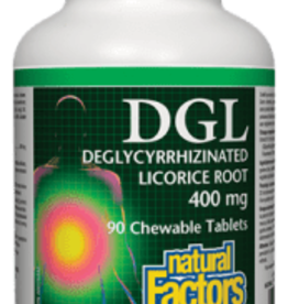 Natural Factors Deglycyrrhizinated Licorice Root (DGL) 400mg (90 chewable tabs)