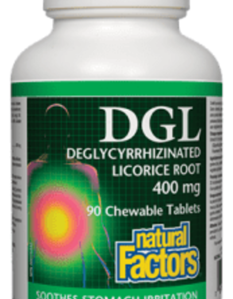 Natural Factors Deglycyrrhizinated Licorice Root (DGL) 400mg (90 chewable tabs)