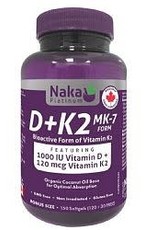Naka Vitamin D - D + K2 Naka  (300 softgels)