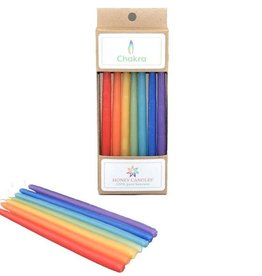 Candle - 7 Hand Dipped Chakra Candles 100% Pure Beeswax