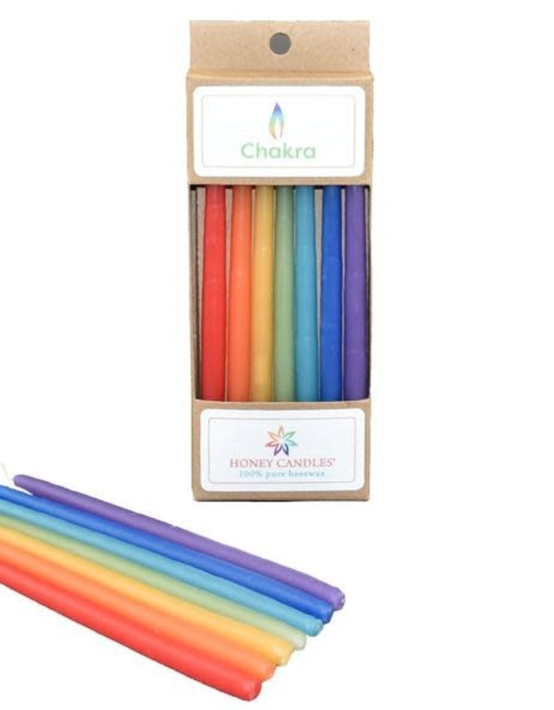 Candle - 7 Hand Dipped Chakra Candles 100% Pure Beeswax