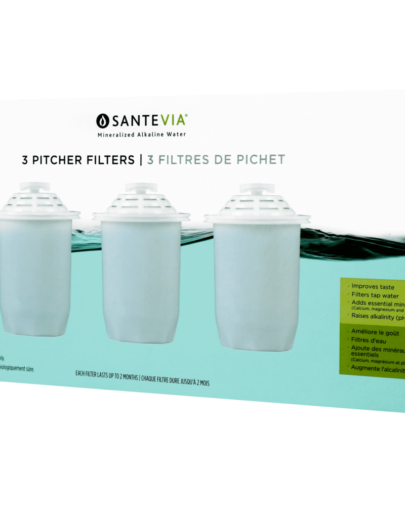 Water Filter Alkaline - 3 Pitcher Filter Replacements