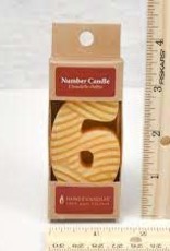 Candle - 100% Beeswax - Number 6