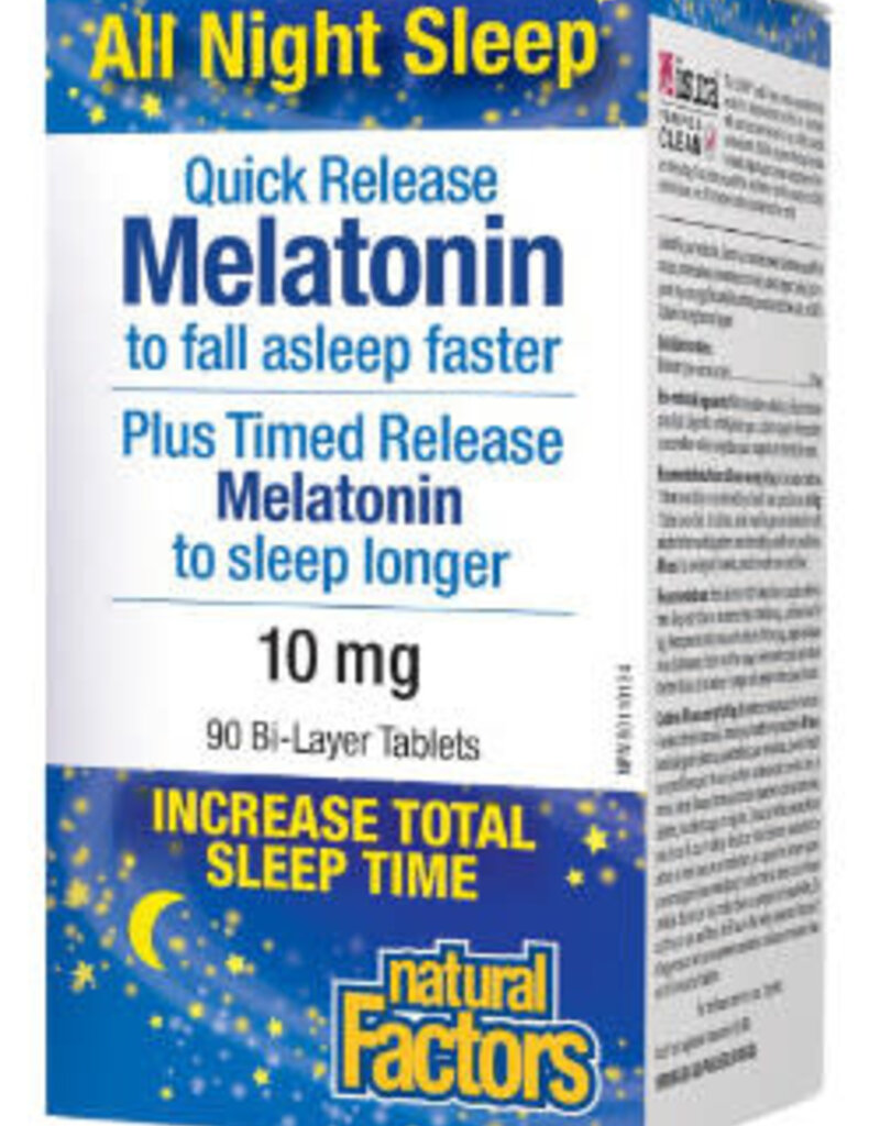 Natural Factors CANADIAN - Quick/Time Release Melatonin 10mg (90's)