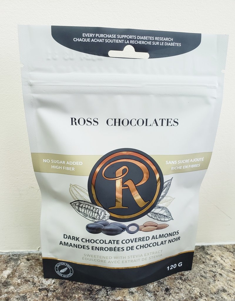 Ross Chocolate Dark Chocolate Almonds - No Sugar Added (120g)