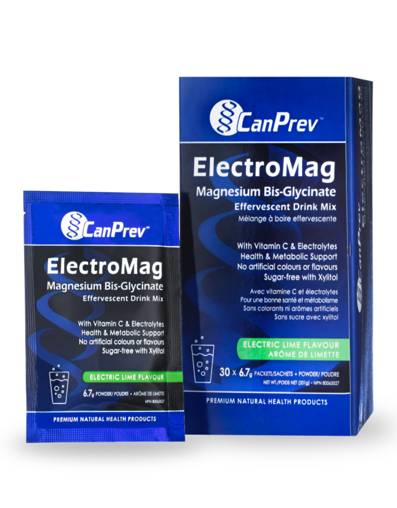 CanPrev CANADIAN - Magnesium - ElectroMag Drink Mix - Lime (30x6.7g)