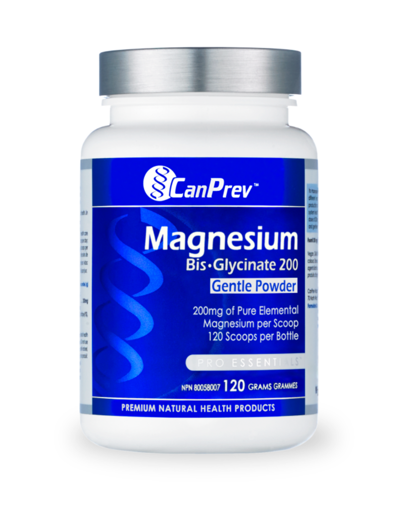 CanPrev CANADIAN - Magnesium Bisglycinate Powder -200 Gentle (120g)