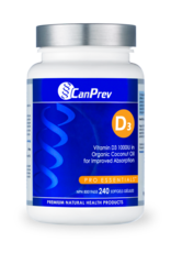 CanPrev CANADIAN - Vitamin D - D3 1000IU in Organic Coconut Oil (240  softgels)