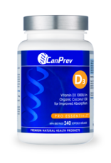 CanPrev Vitamin D - D3 1000IU in Organic Coconut Oil (240  softgels)
