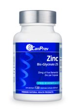 CanPrev CANADIAN -  Zinc Bis-Glycinate 25mg (120vc)