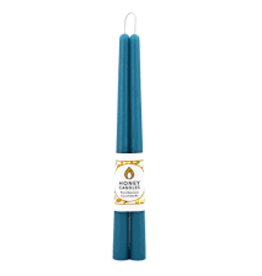 12" Taper Candle Pair 100% Beeswax - Glacier Teal