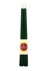 12" Taper Candle Pair 100% Beeswax - Forest Green