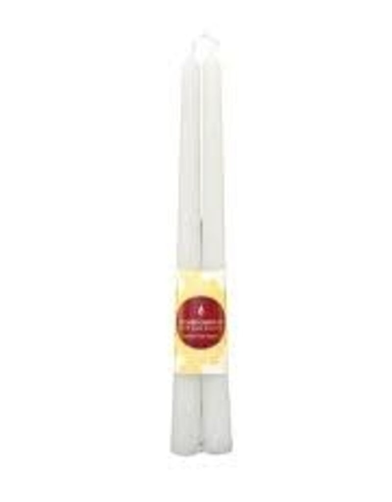 12" Taper Candle Pair 100% Beeswax - Pearl