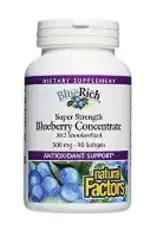 Natural Factors CANADIAN - Blueberry Concentrate - Super Strength 500mg (180sg)