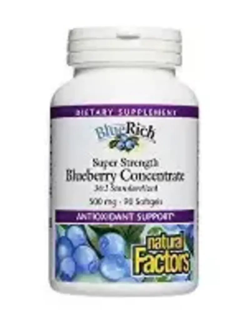 Natural Factors CANADIAN - Blueberry Concentrate - Super Strength 500mg (180sg)