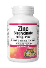 Natural Factors CANADIAN - Zinc Bisglycinate 50mg (120cp)