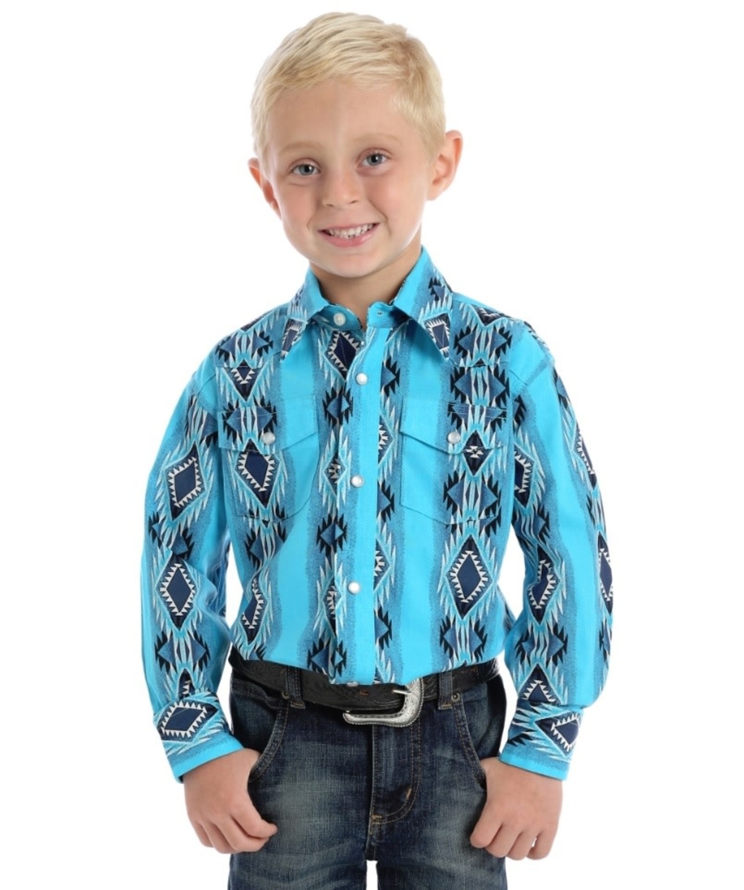 Wrangler Boys Turquoise Checotah 