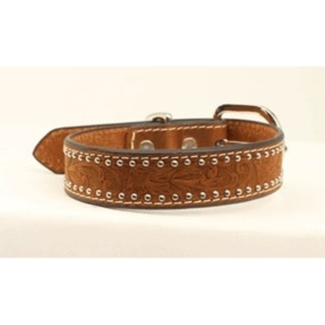 embossed leather dog collar