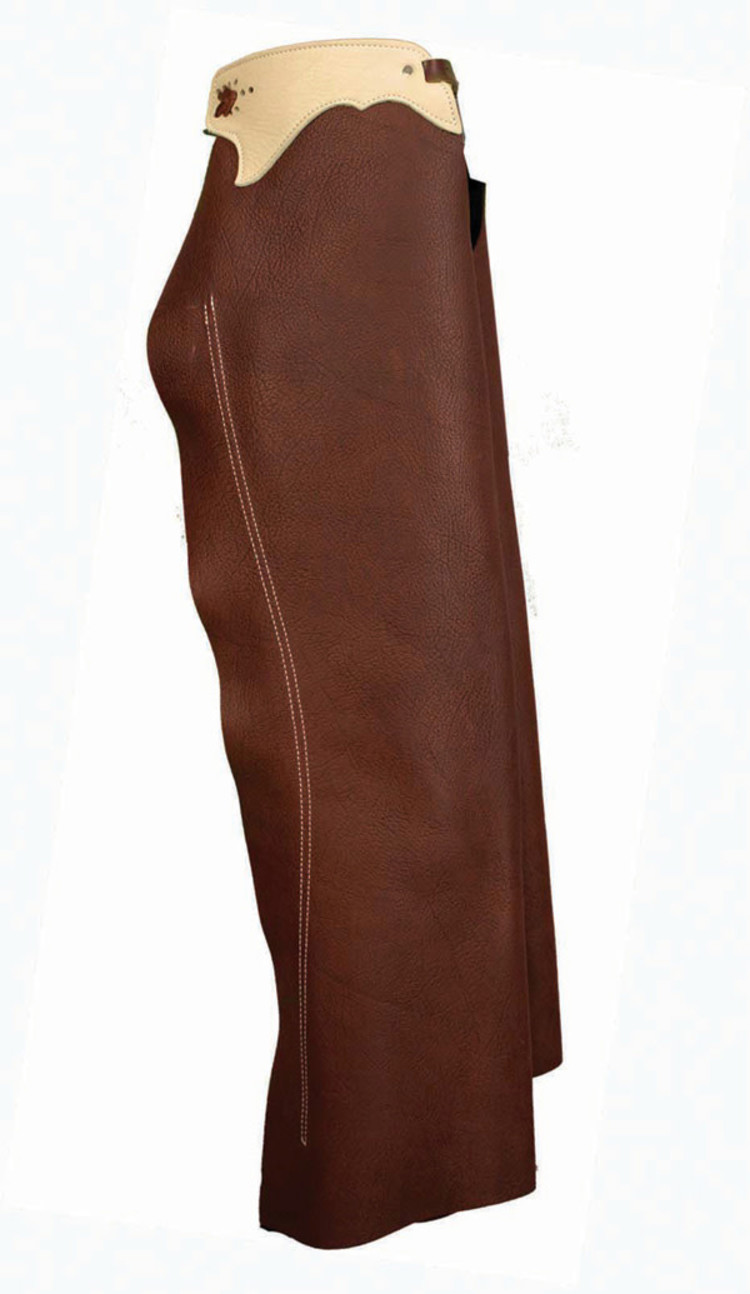B Bar B Leather Basic Shot Gun Chaps Earthtone Leather