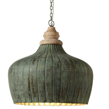 Ribbed Patina Pendant Light