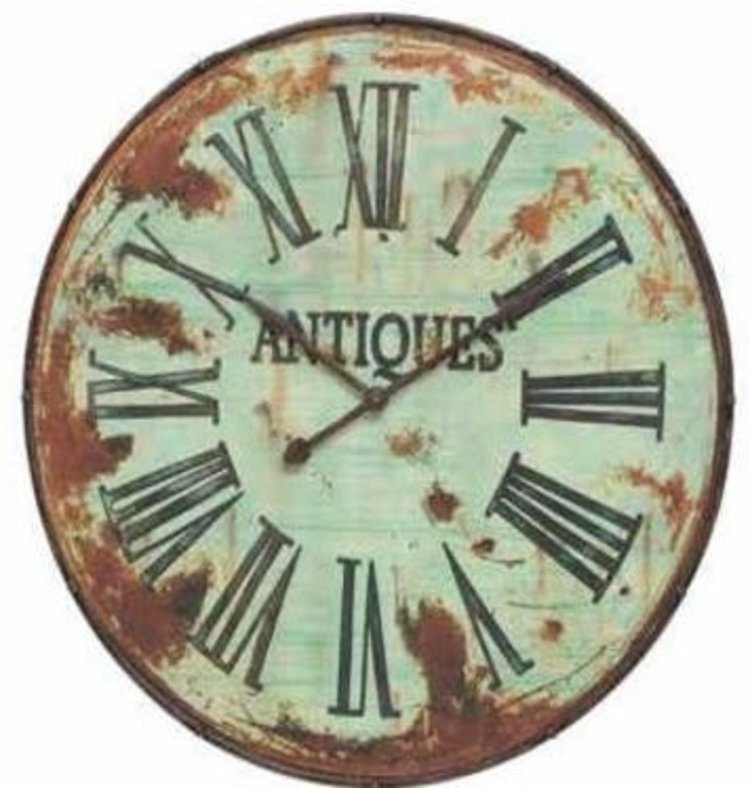 41" Distressed Metal Wall Clock