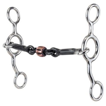 Reinsman Junior Cow Horse - 3/8" Smooth  Sweet Iron Dog Bone Snaffle