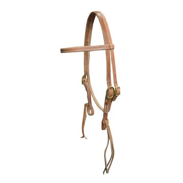 Berlin Custom Leather Browband Headstall with Rattlesnake Tie Ends