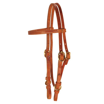 Berlin Custom Leather Straight Brow Buckle Headstall