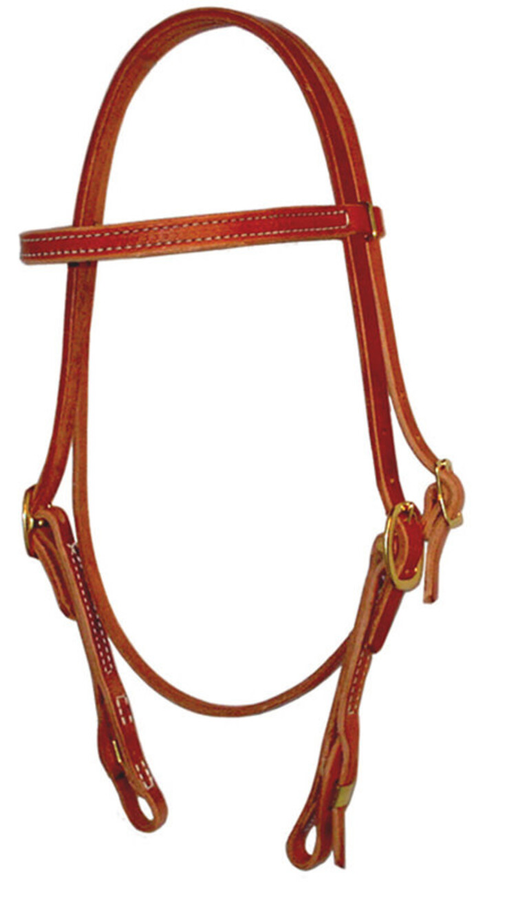 Berlin Custom Leather Straight Brow Stitched Headstall